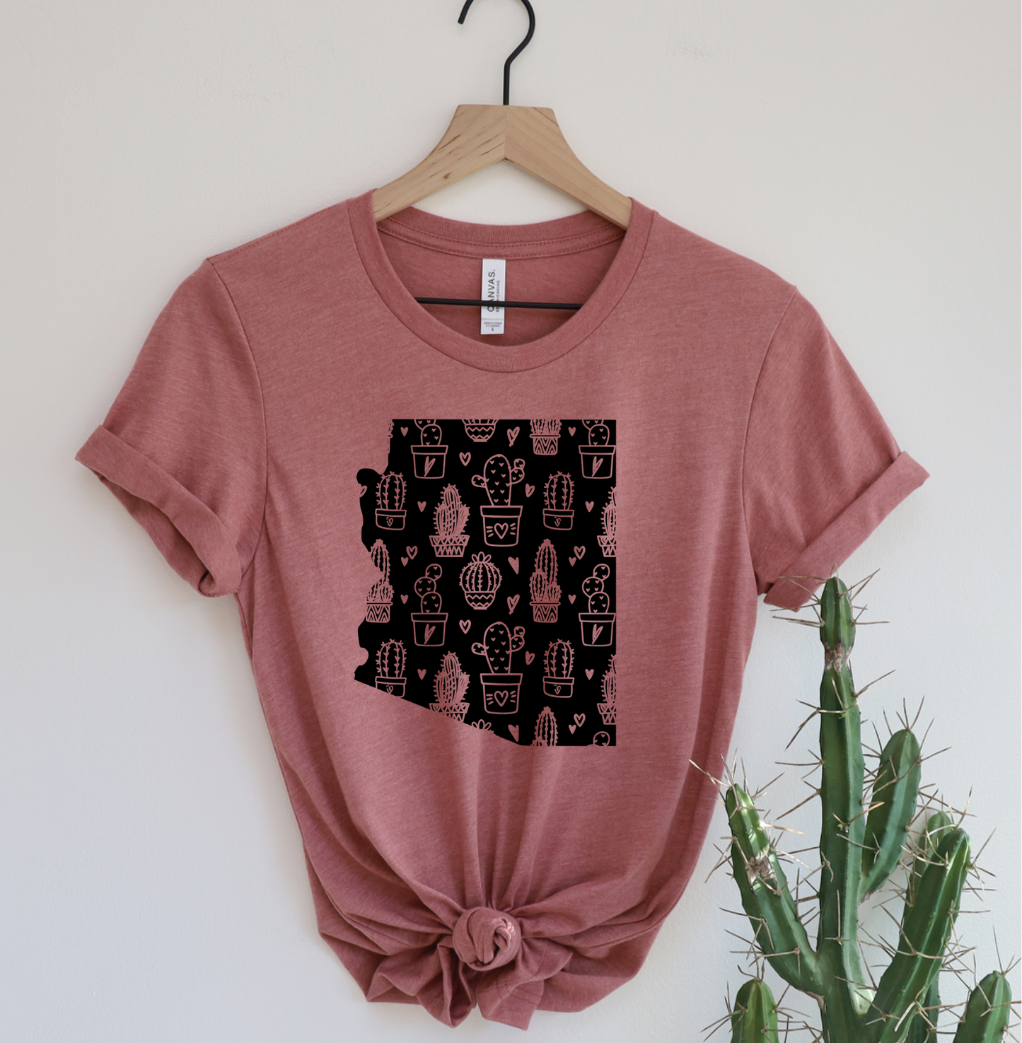 Arizona Map / Minimalistic Cactus Sketch