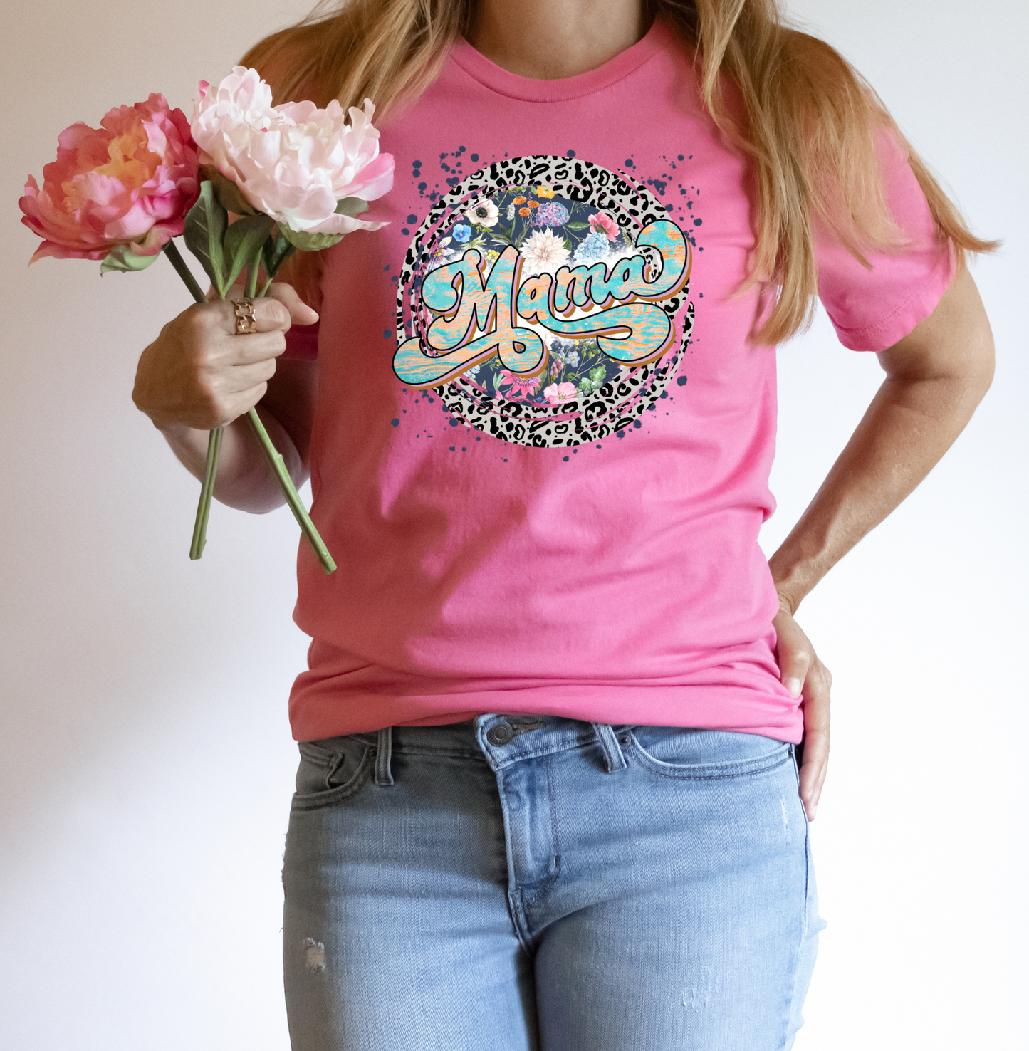 Floral and Leopard Mama Tee