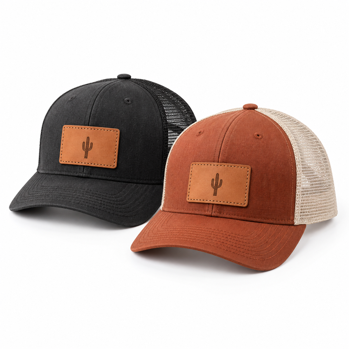 Custom Leather Patch Trucker Hat