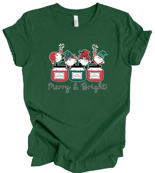 „Merry & Bright Gnomes“ T-Shirt (available in 3 colors)