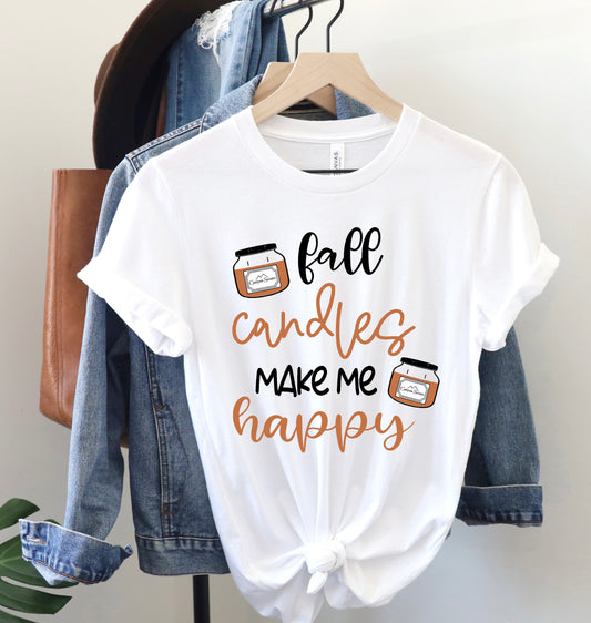 “FALL CANDLES MAKE ME HAPPY” Tee