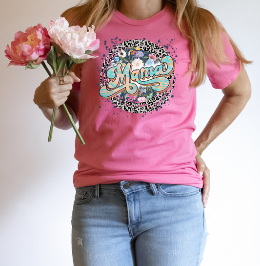 Floral and Leopard Mama Tee