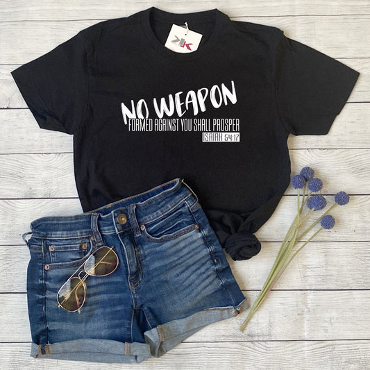 NO WEAPON ; ISAIAH 54:17 (BLACK SOFT COTTON)