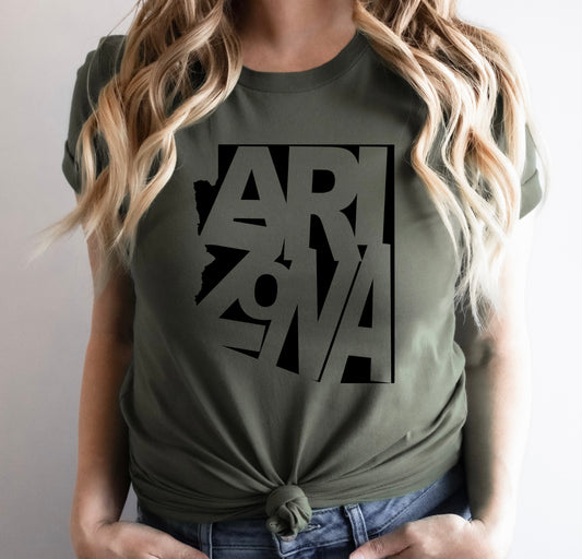 ARIZONA MAP / BLOCK LETTERS